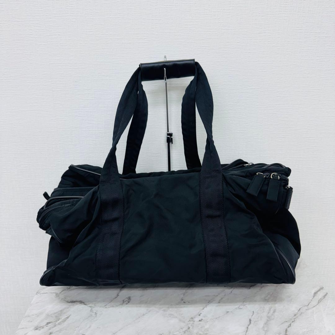 ✨PRADA✨プラダ✨ナイロン✨三角ロゴプレート✨ブラック✨ボストンバッグ✨