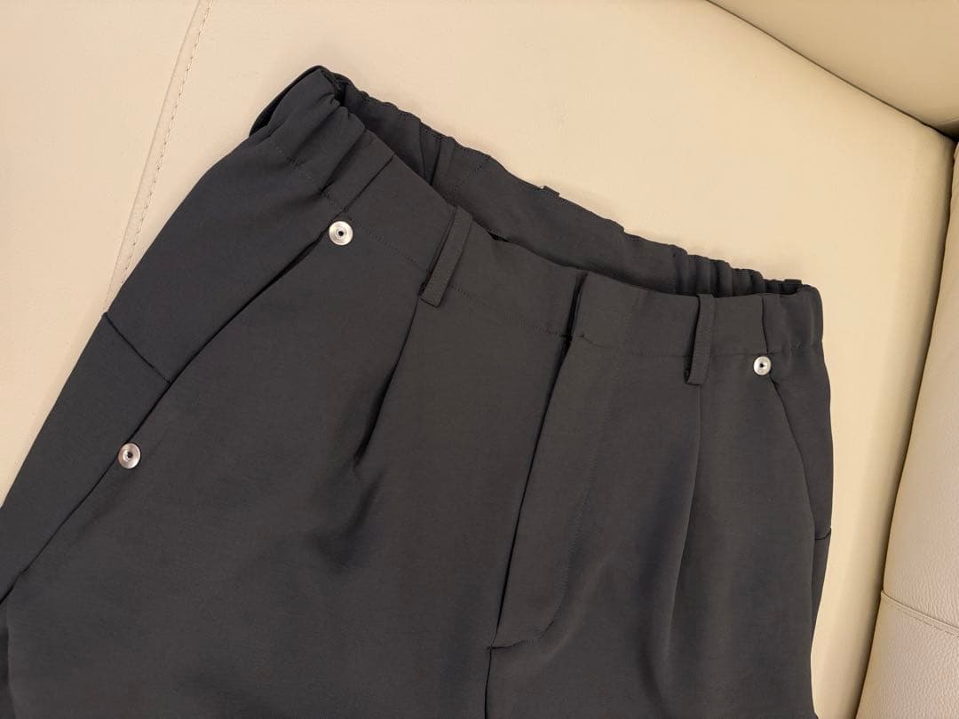 CONZ スラックス カーブレッグトラウザー ダブルクロス ダークグレー M