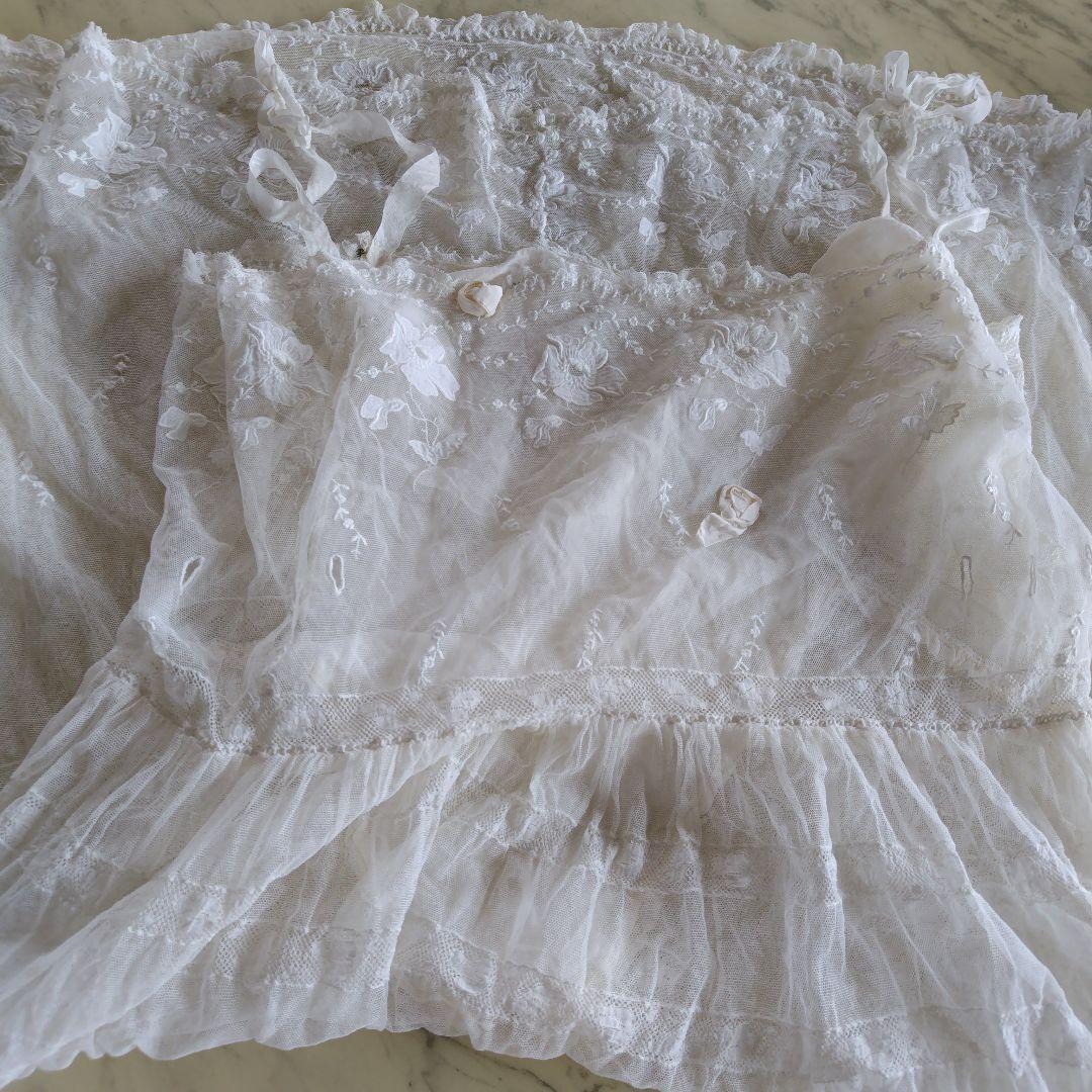フランスアンティーク　チュールドレス