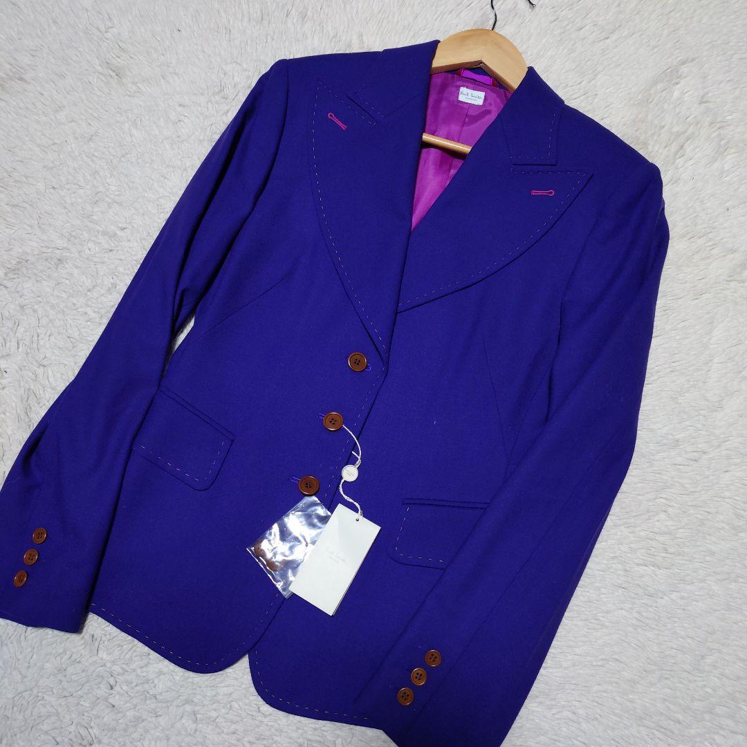 【新品タグ付き】ポールスミス スーツセットアップ パープル スカート ステッチ