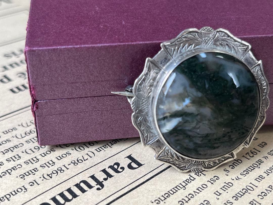 ★魅惑★ 英国 ヴィクトリアン ブローチ 純銀 シルバー 刻印有 1920年