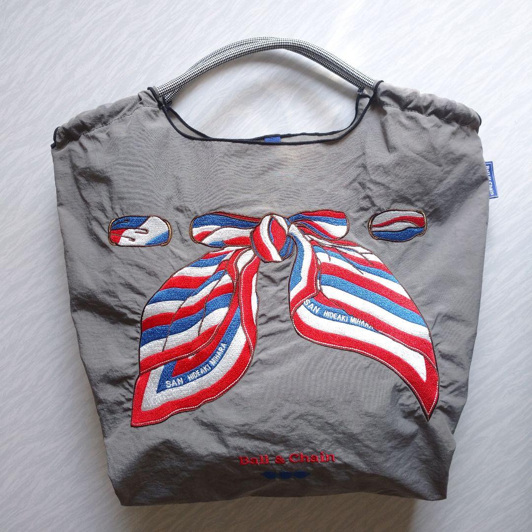 ボールアンドチェーン スカーフ柄刺繍 エコバッグ M ラシット 2点セット