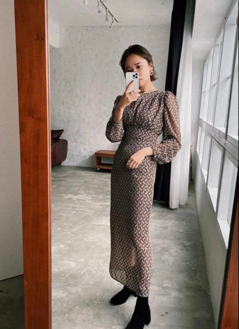 Link originalリッチパターンレディースワンピース オケージョンドレス