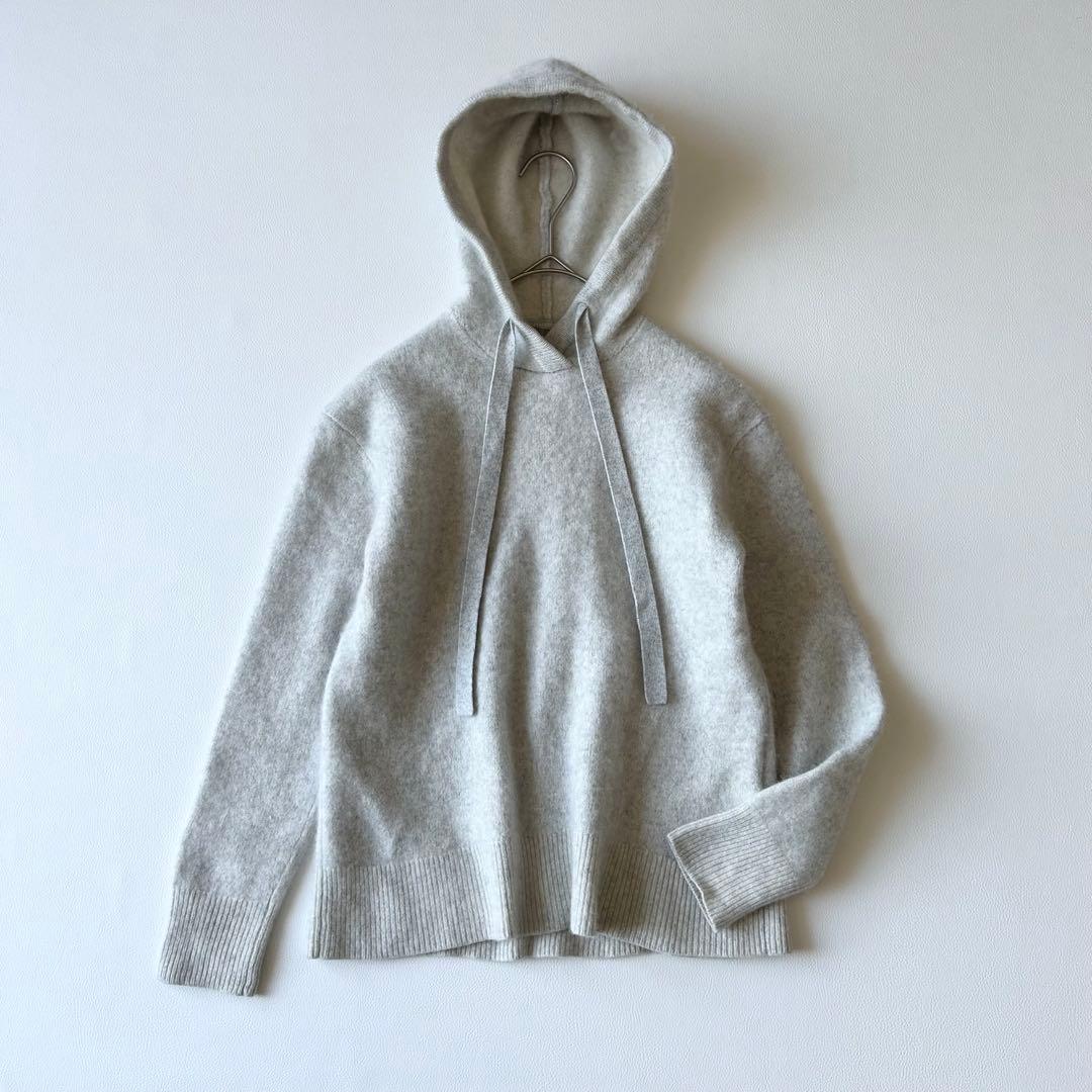 3065y美品 セオリーリュクス カシミヤ100%ニットパーカー グレー M