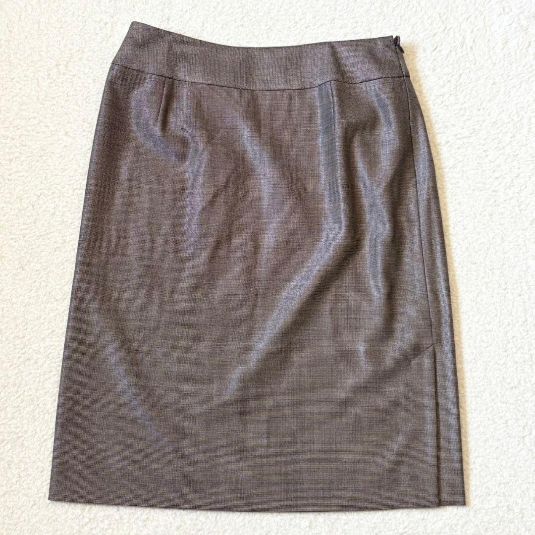 美品 アクアスキュータム スーツ スカート セットアップ ブラウン