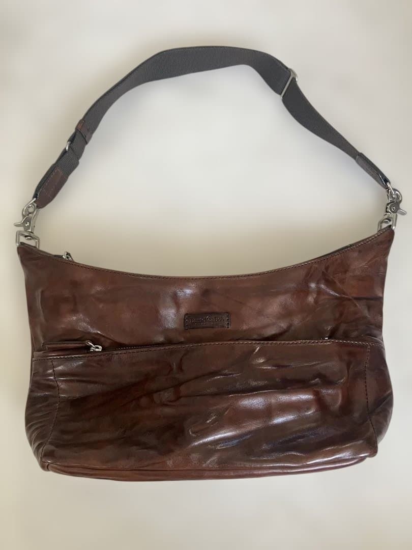 ダニエルボブブラウンレザーショルダーバッグ
