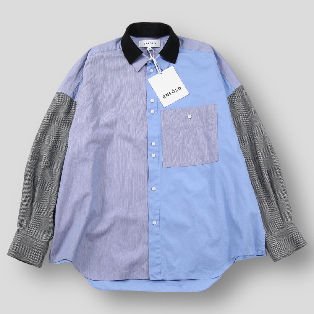 美品 ENFOLD 24AW KNIT CLERIC SHIRT グレンチェック