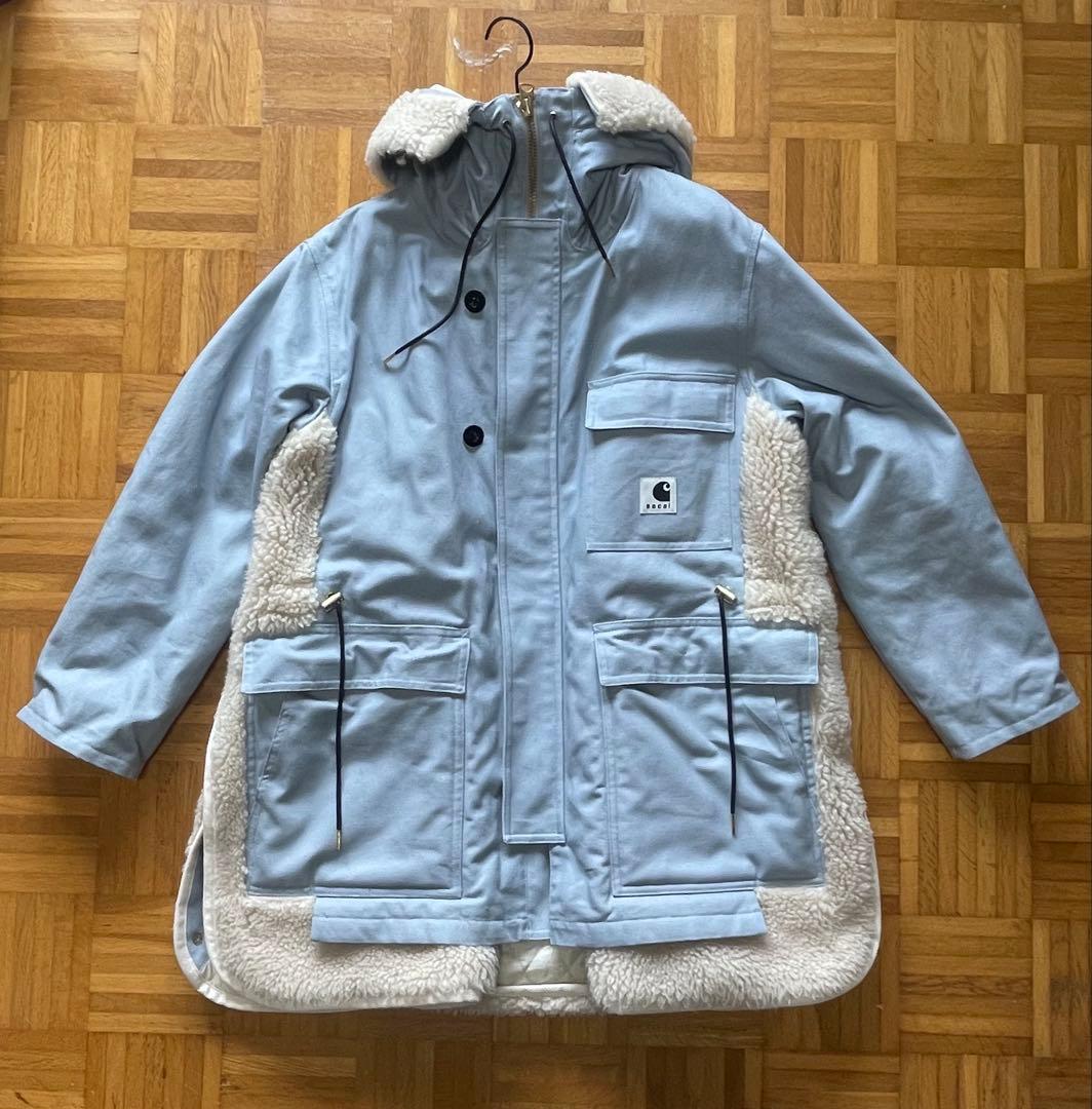 sacai×Carhartt ブルー モッズコート サイズ2