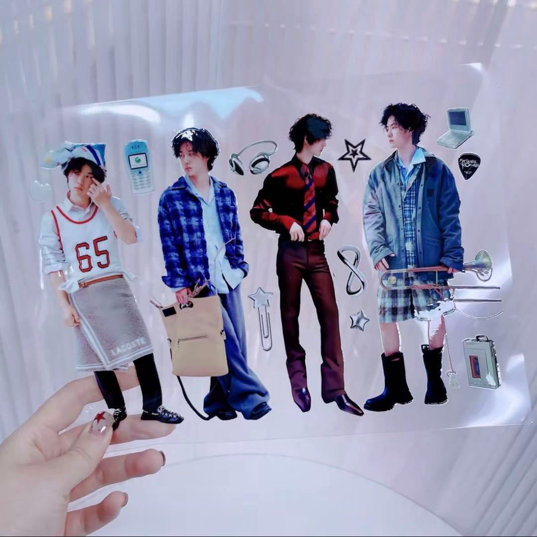 18×25cm 王一博 全身&長い脚が魅力シリーズ 転写耐油防水ステッカー15枚