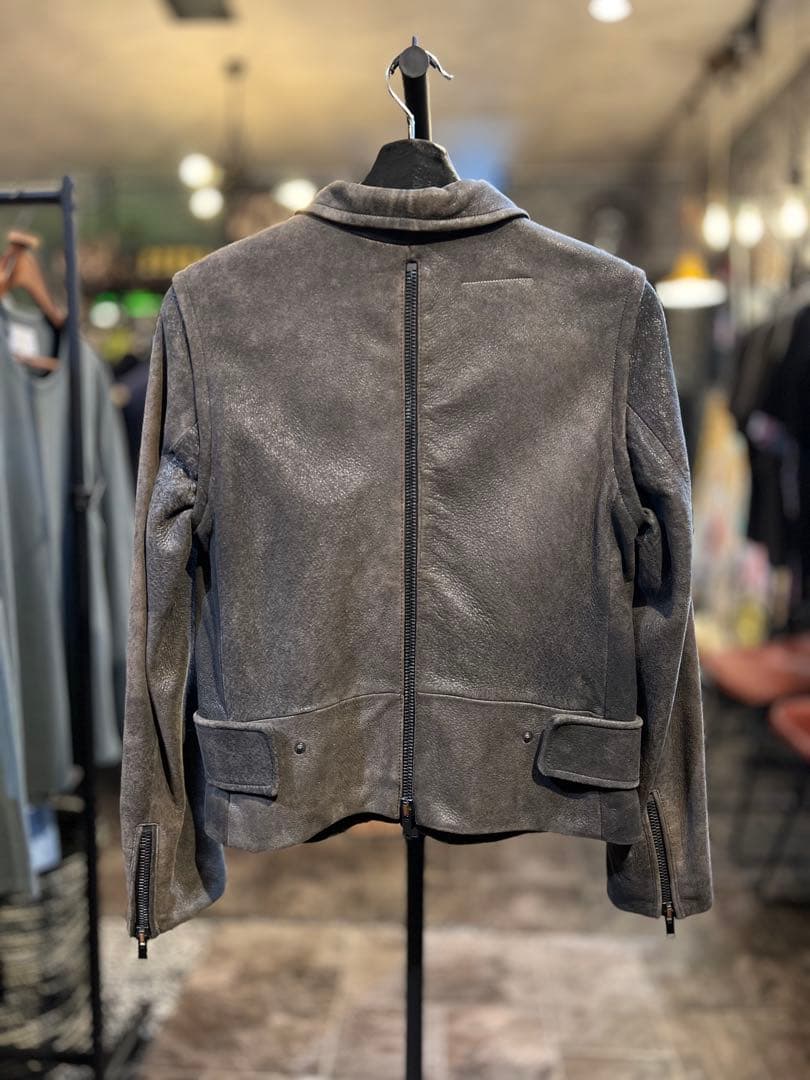 【極美品】MM6マルジェラ羊革クラックダメージ加工レザージャケット42ライダース