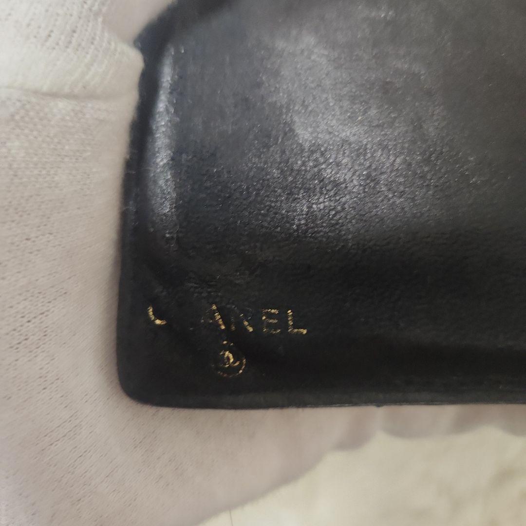 CHANEL シャネル キャビアスキン がま口　長財布　黒