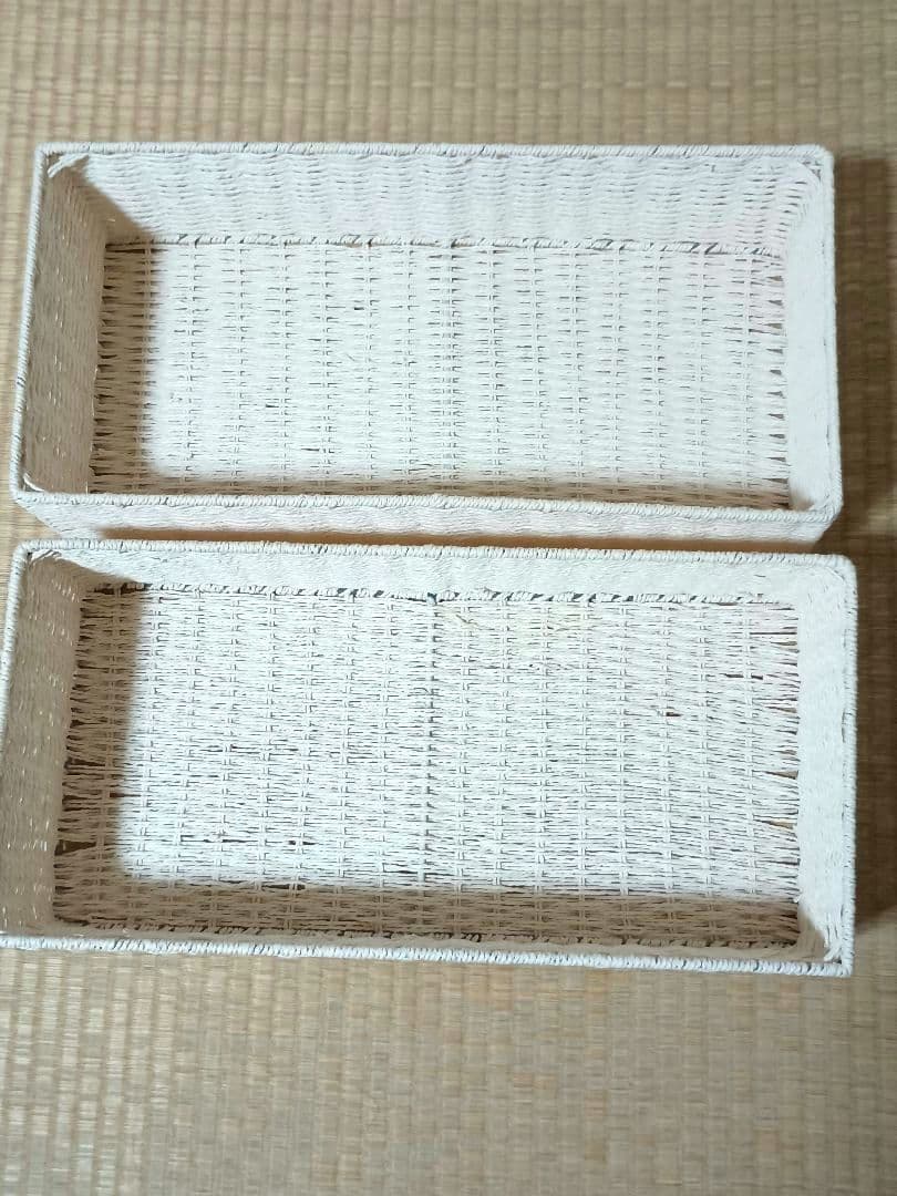 白家具　花柄　チェスト　バスケット　収納　籠