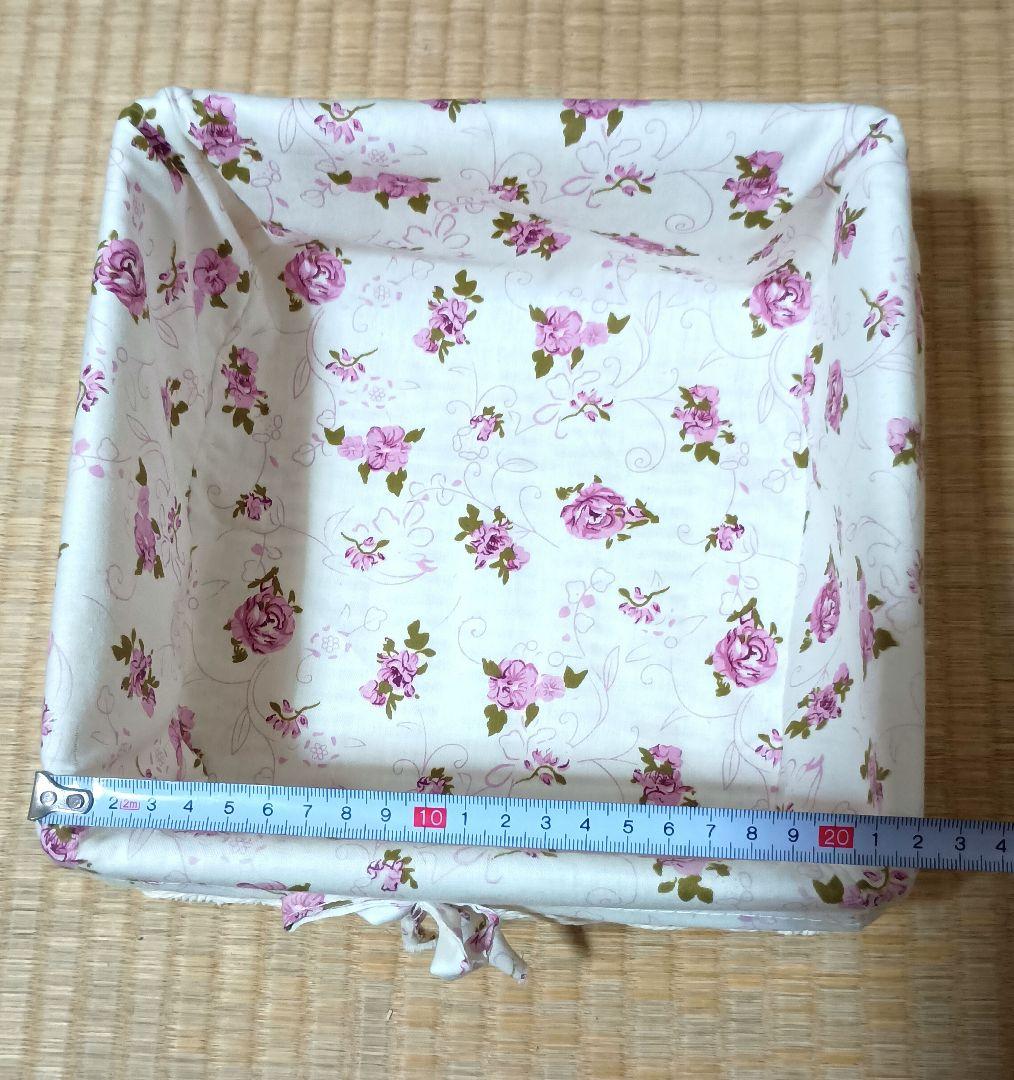 白家具　花柄　チェスト　バスケット　収納　籠