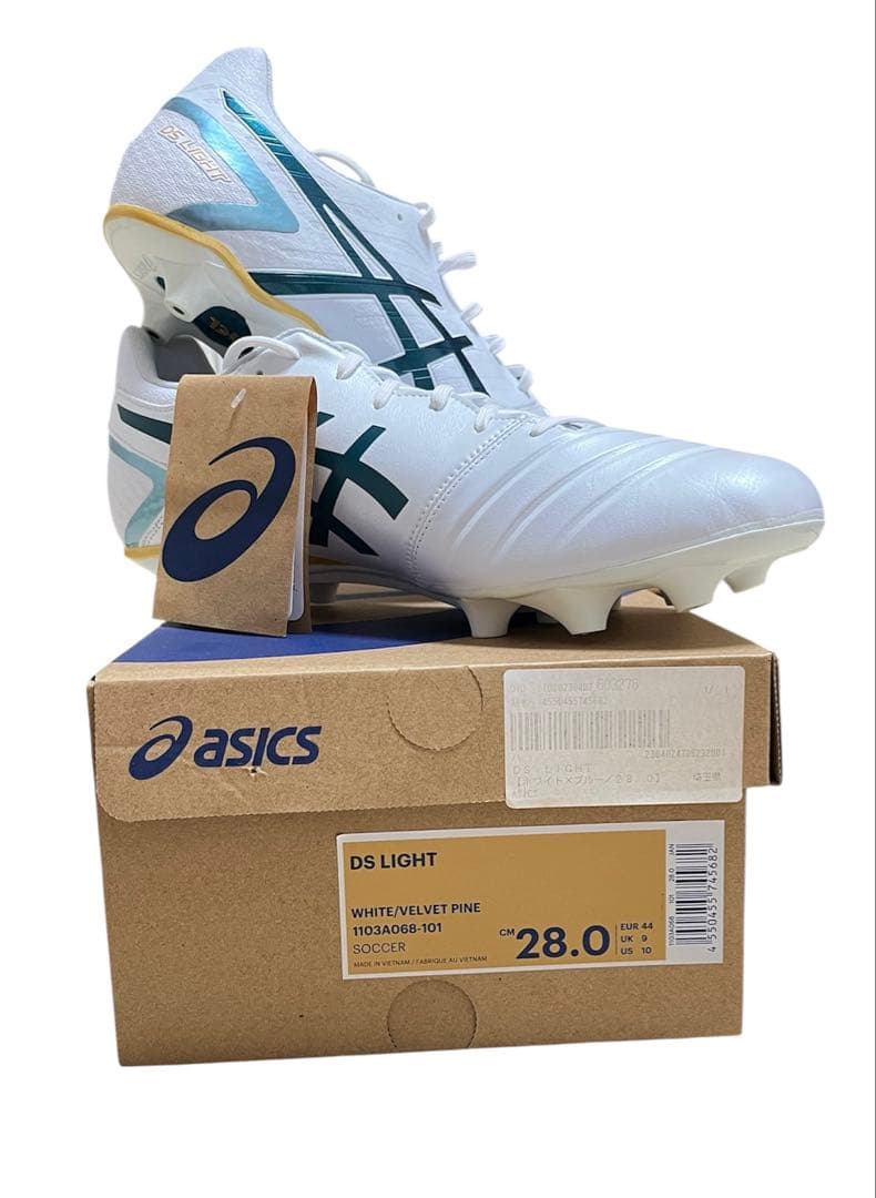 「新品未使用」asics DS LIGHT ホワイト/ベロアグリーン