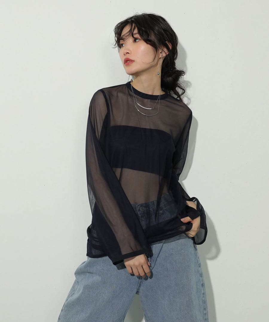 kana 【美品】ジャガード ワンピース チュール トップス 2点セット S