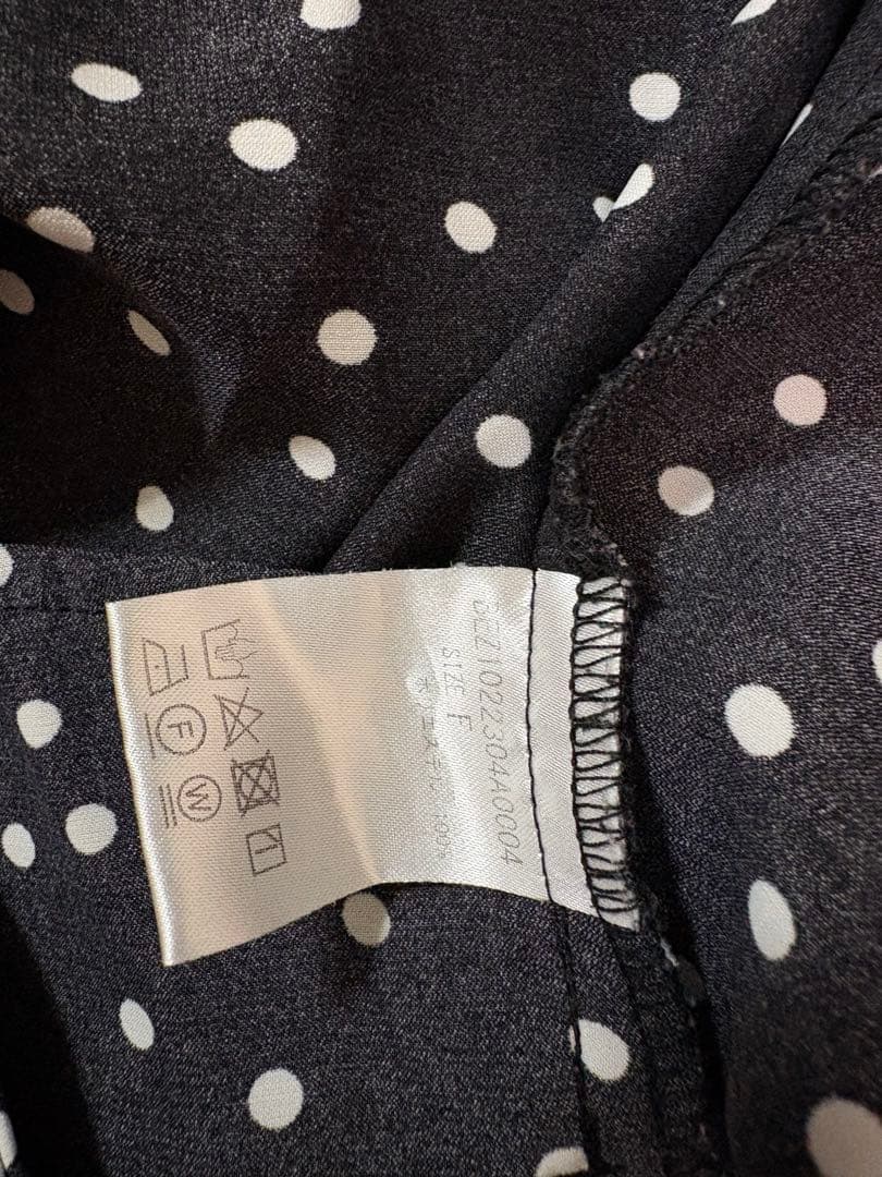 ビアズリーbeasley☆美品ギャザーブラウスドット