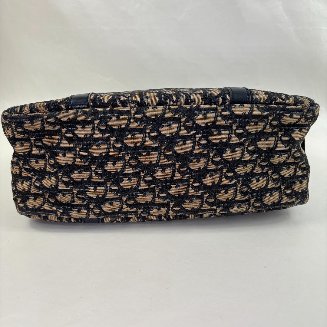 クリスチャン・ディオール トロッター キャンバス ハンドバッグ ネイビー