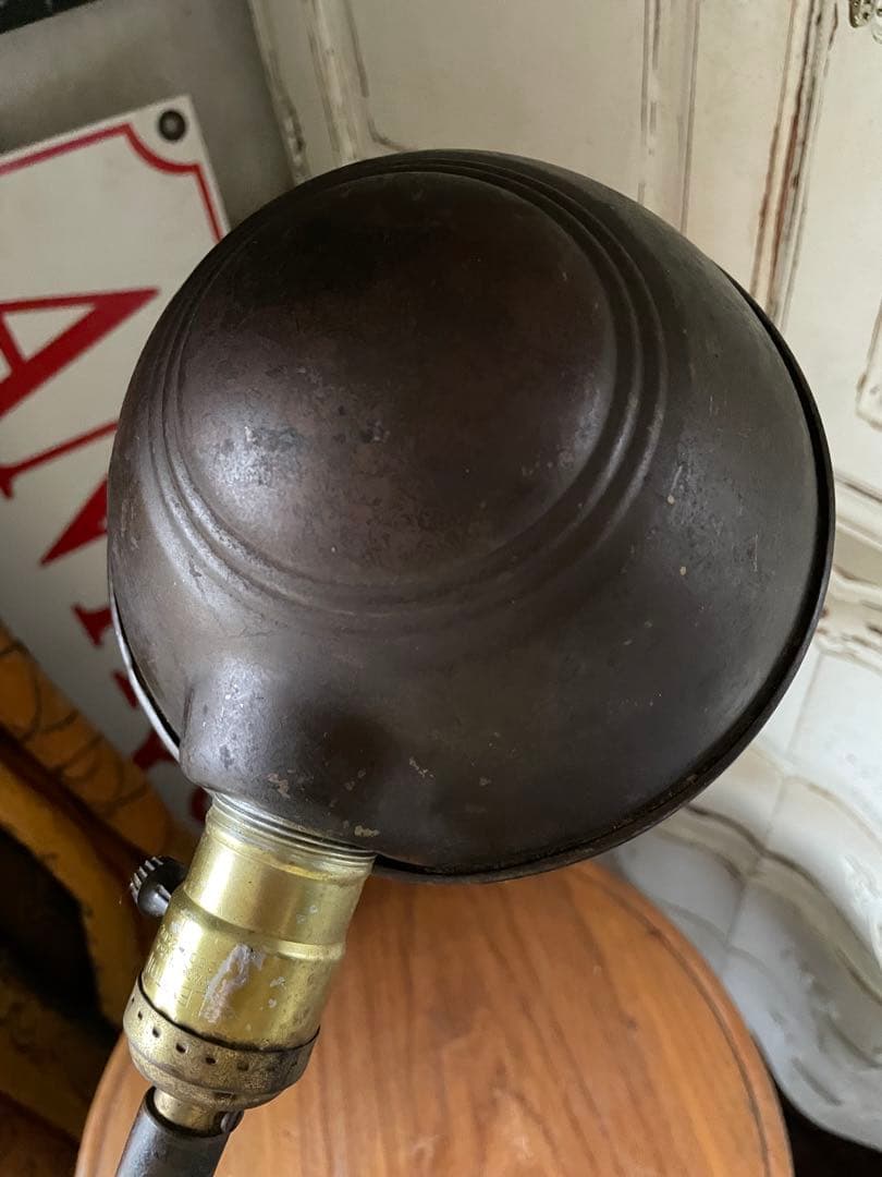 アンティーク　真鍮　グースネック　ランプ　デスク　テーブル　レア　アメリカ