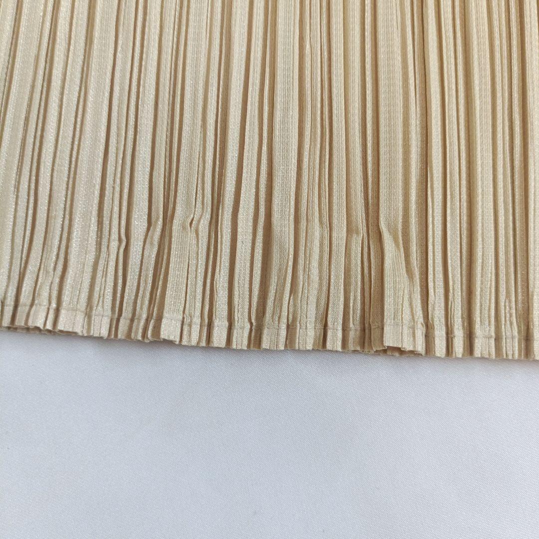 PLEATS PLEASE ベージュ ハイネック　ノースリーブ　チュニック