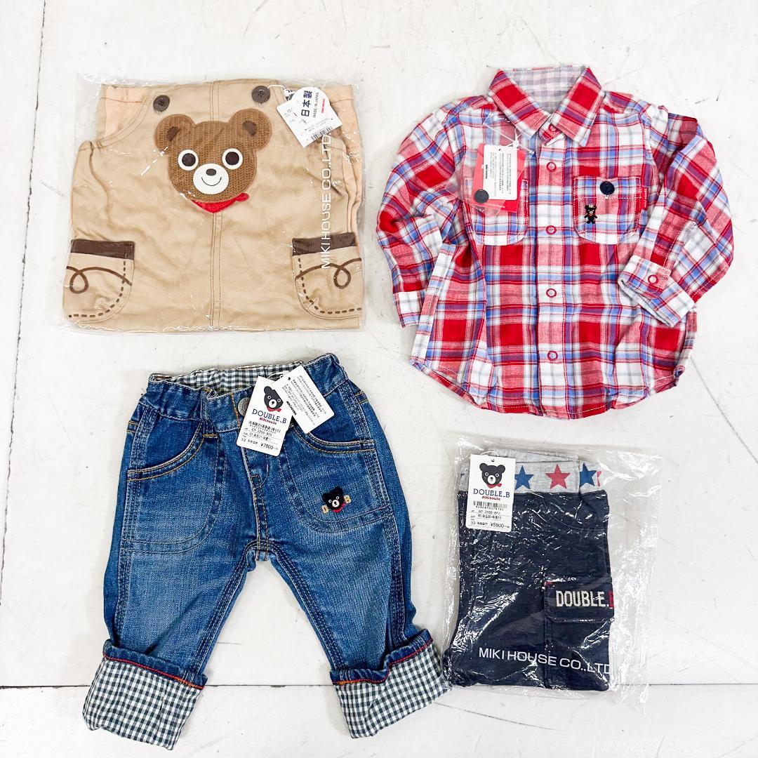 よ*こ様 K9110 ミキハウス オーバーオール シャツ パンツ 4枚 セット