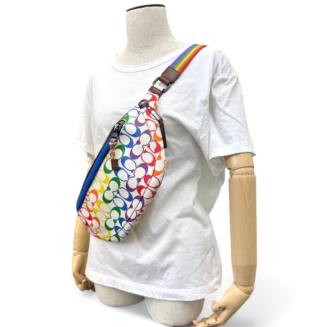 COACH 1809 シグネチャー マルチカラー ボディバッグ ウエストバッグ