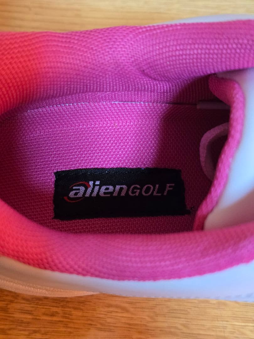#1816 alienGOLF 女性用ゴルフシューズ ホワイト/ピンク