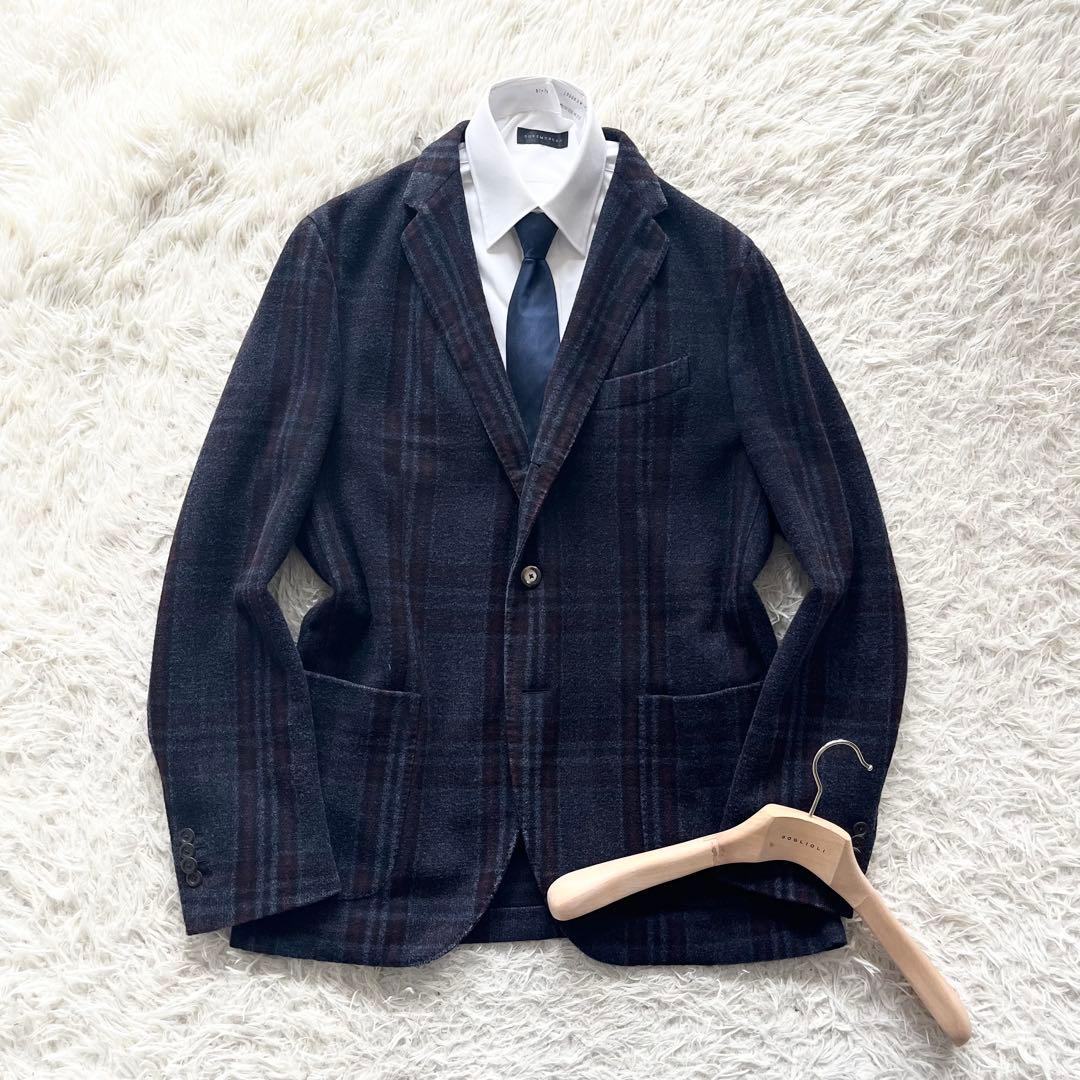 <美品>BOGLIOLI K.JACKET ネイビー ウール ジャケット 54