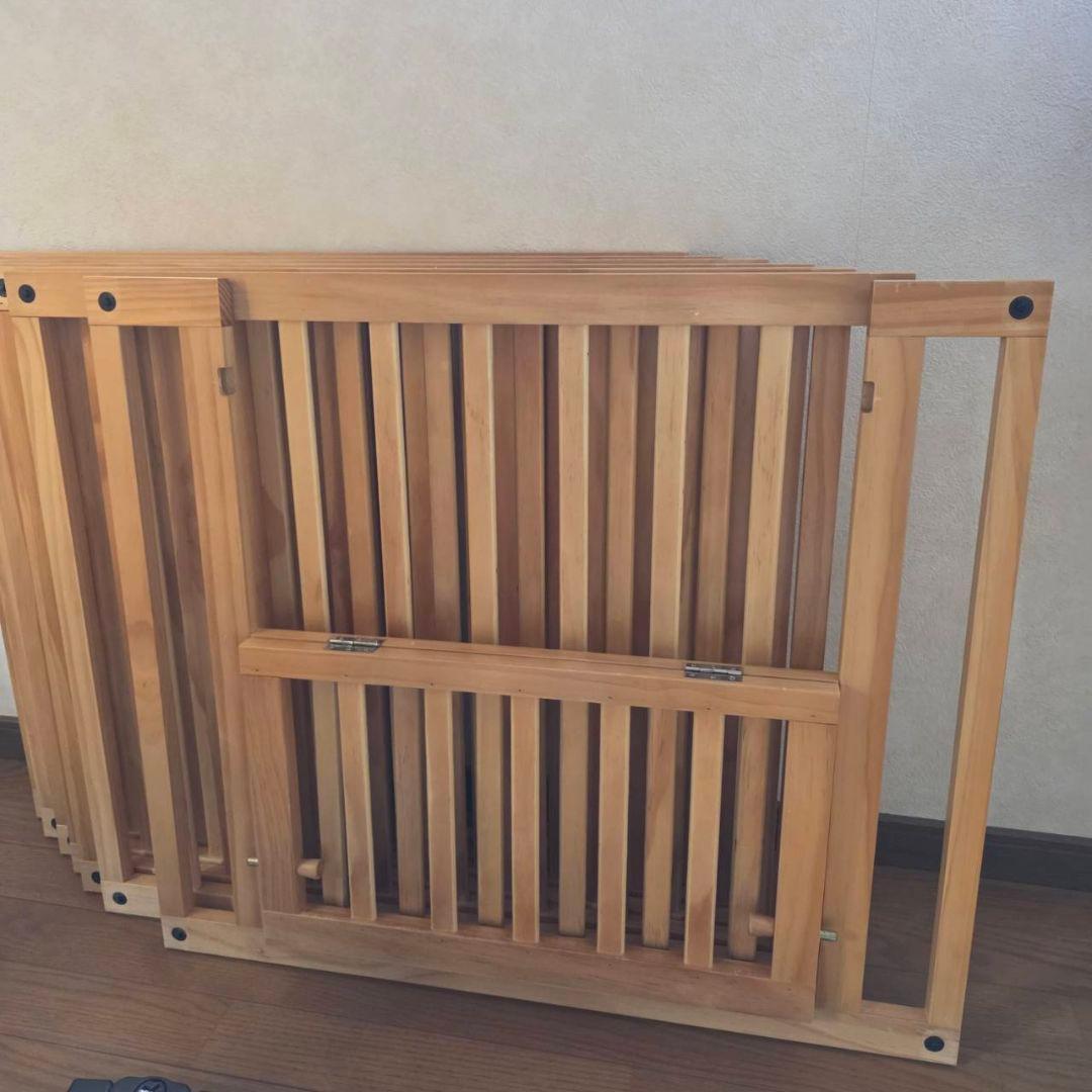 日本育児 ベビーサークル 折り畳み木製サークル 8枚 フレックス 完品