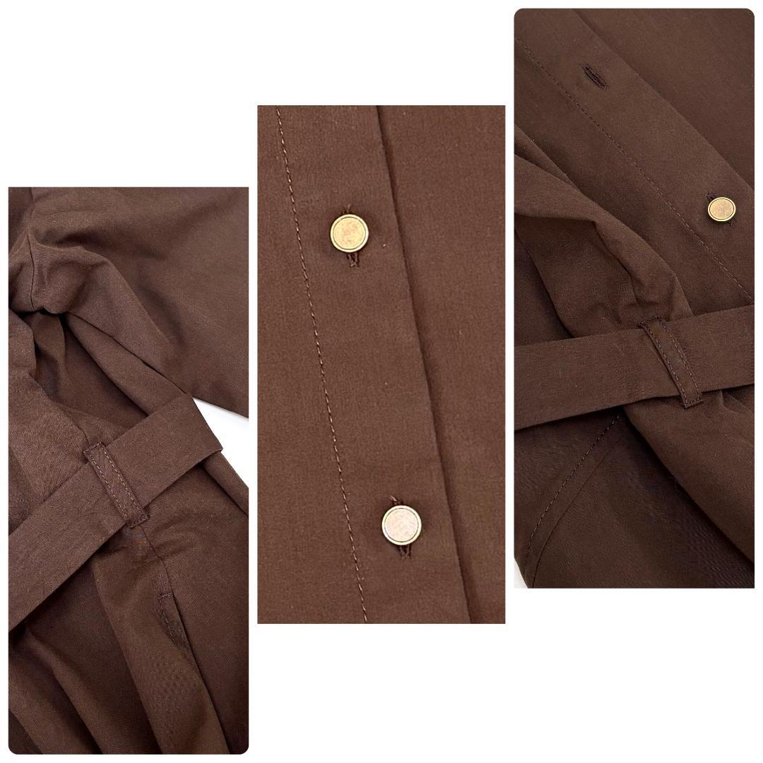 新品タグ付✨アンタイトル Oggi掲載 2WAYフレアシャツドレス ブラウン　S