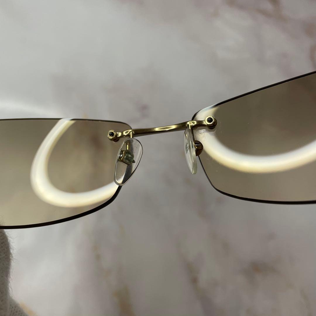 GUCCI グッチ ラインストーン Y2K リムレス サングラス ケース付き