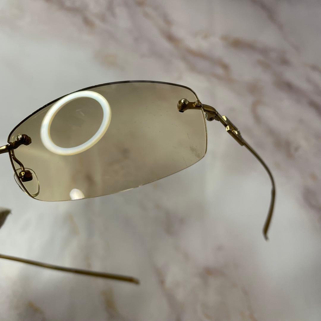 GUCCI グッチ ラインストーン Y2K リムレス サングラス ケース付き