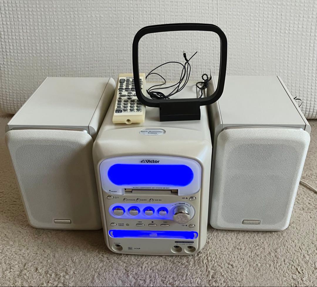 ビクター Victor JVC ミニコンポ UXQX1-W　MD/CD/カセット