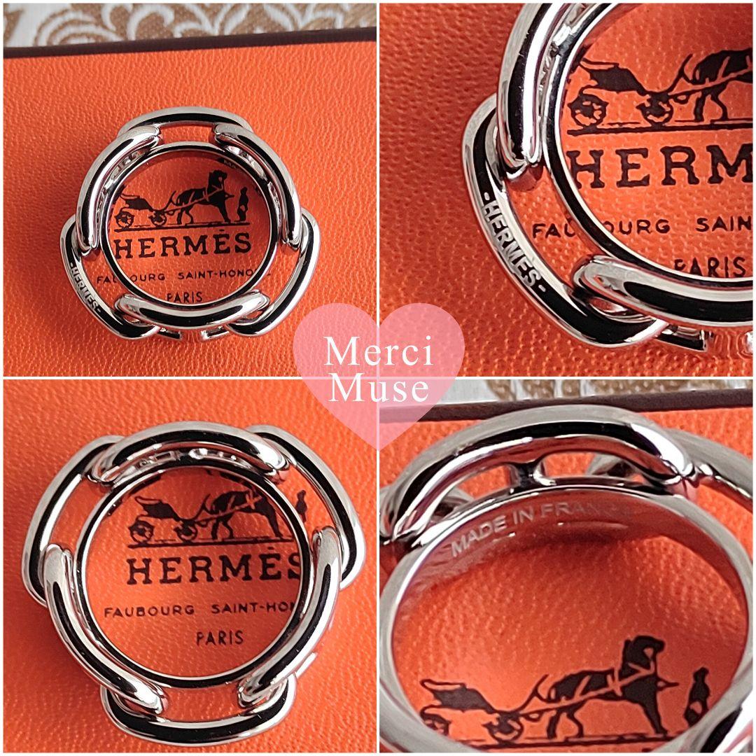 ❤未使用品❤スカーフリング シェーヌダンクル シルバー金具 エルメス ネックレス