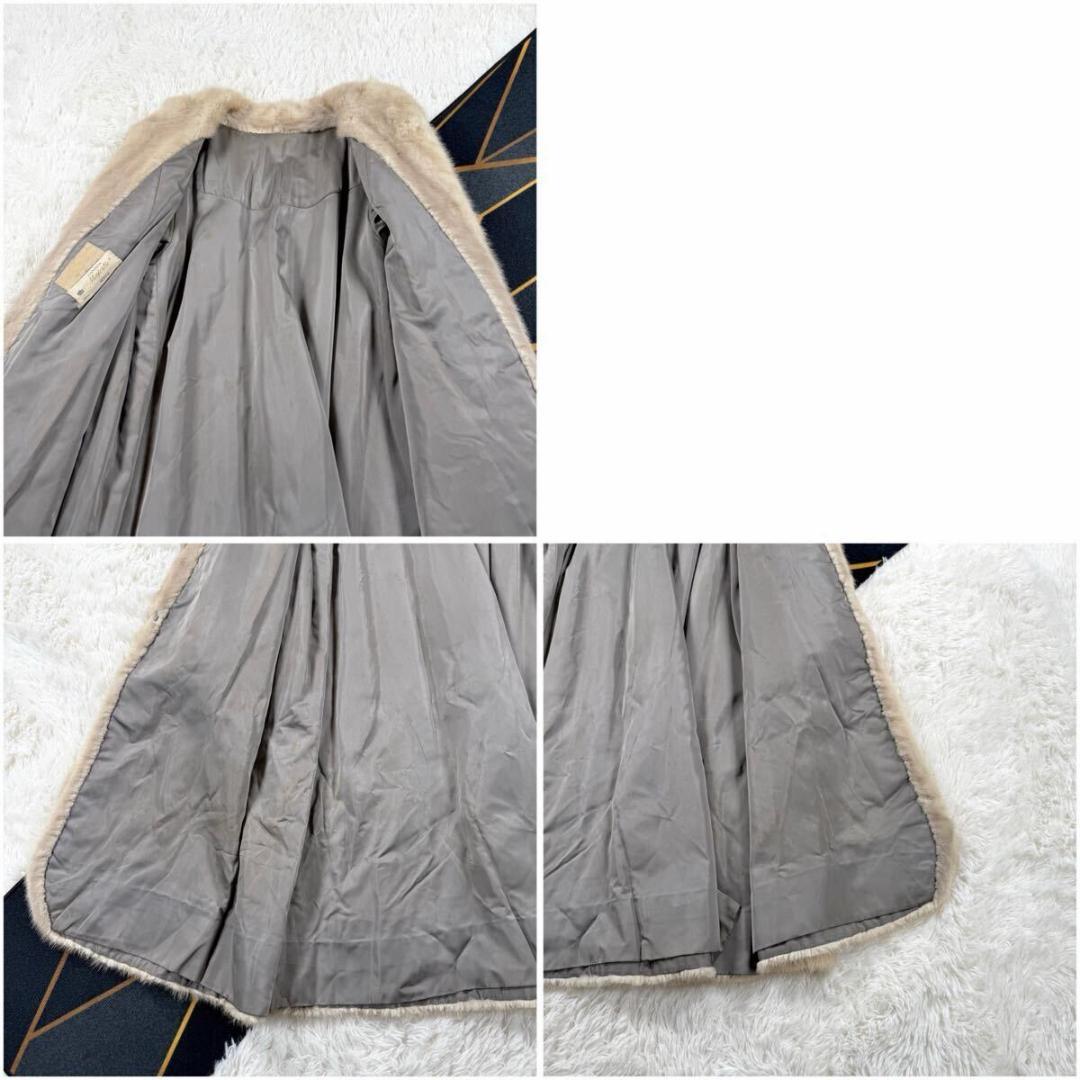 裾周り205㎝ 総丈120㎝ ミンク コート カナダ産 XL相当 AA168