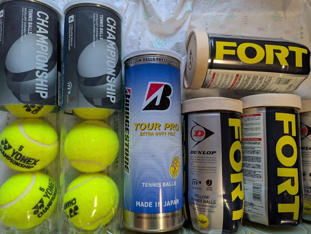 ★未開封　ニュー缶　テニスボール　ダンロップ FORT & ヨネックス等　15缶
