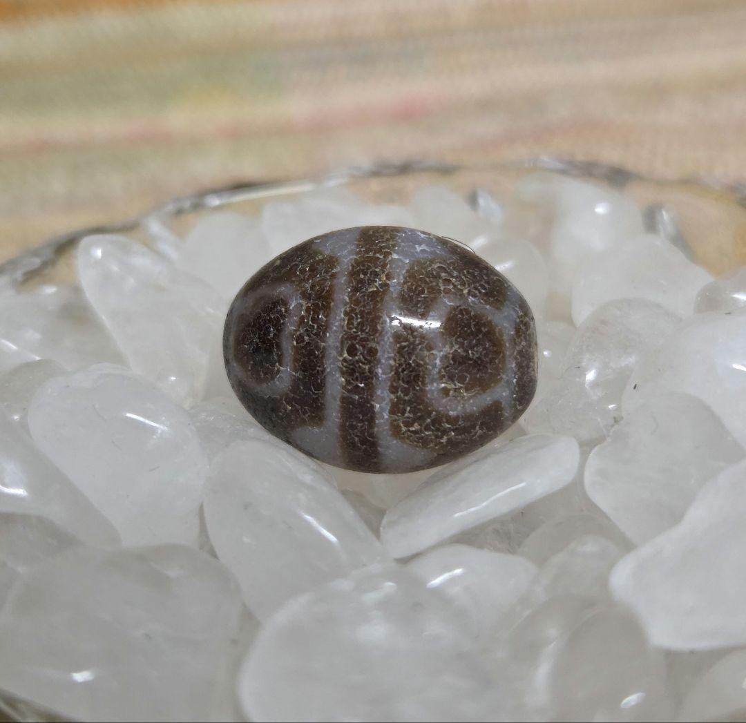 052　天珠　楕円形　虎牙蓮花天珠　dzibeads！