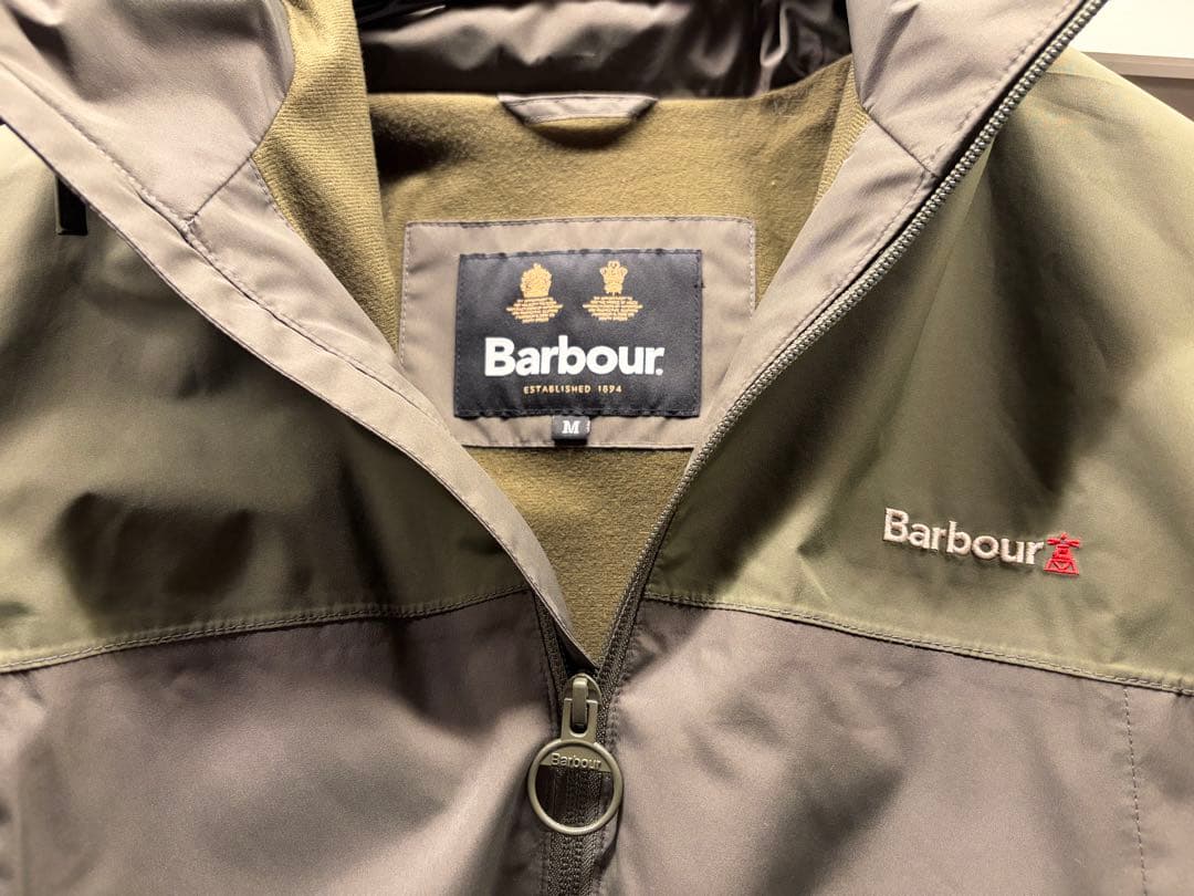 Barbour バブアー レア品 防水ナイロンジャケット オリーブグリーン