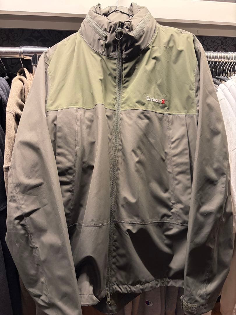 Barbour バブアー レア品 防水ナイロンジャケット オリーブグリーン