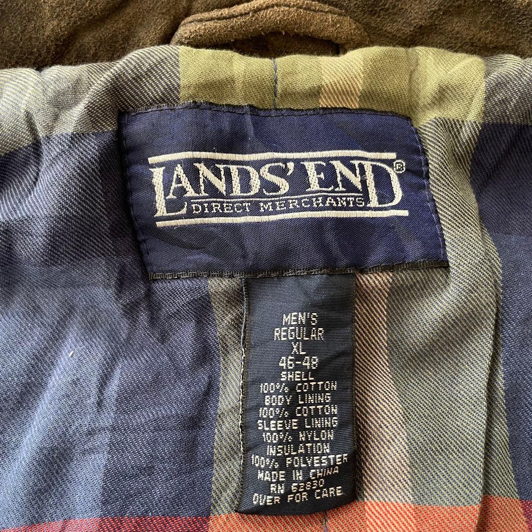 90s LANDS’END Leather Collar Hunting XL