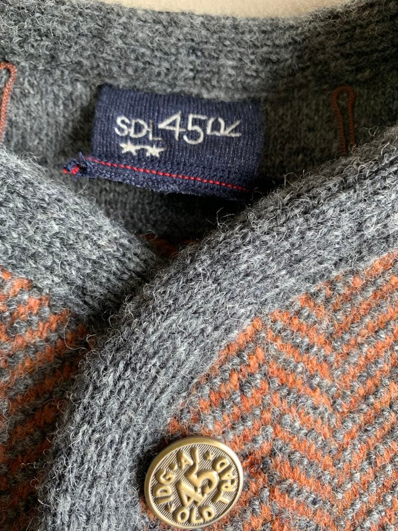 45R シェットランドツイードの908ベスト　グレーヘリンボン