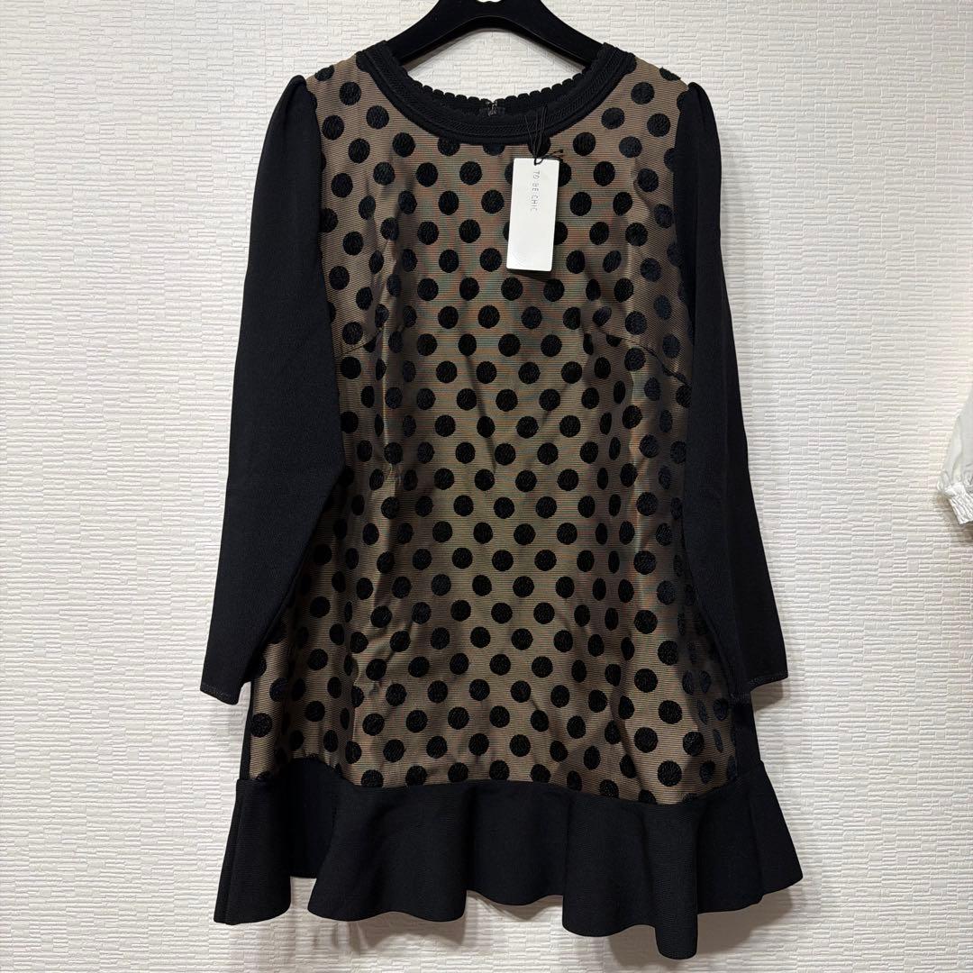 tobechicタグ付新品未使用ドット柄長袖チュニック ★size44★