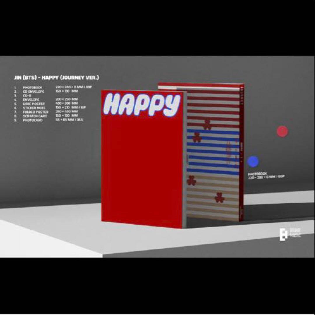 【BTS/JIN】HAPPY 3形態セットとラキドロカード×4組(新品未開封)