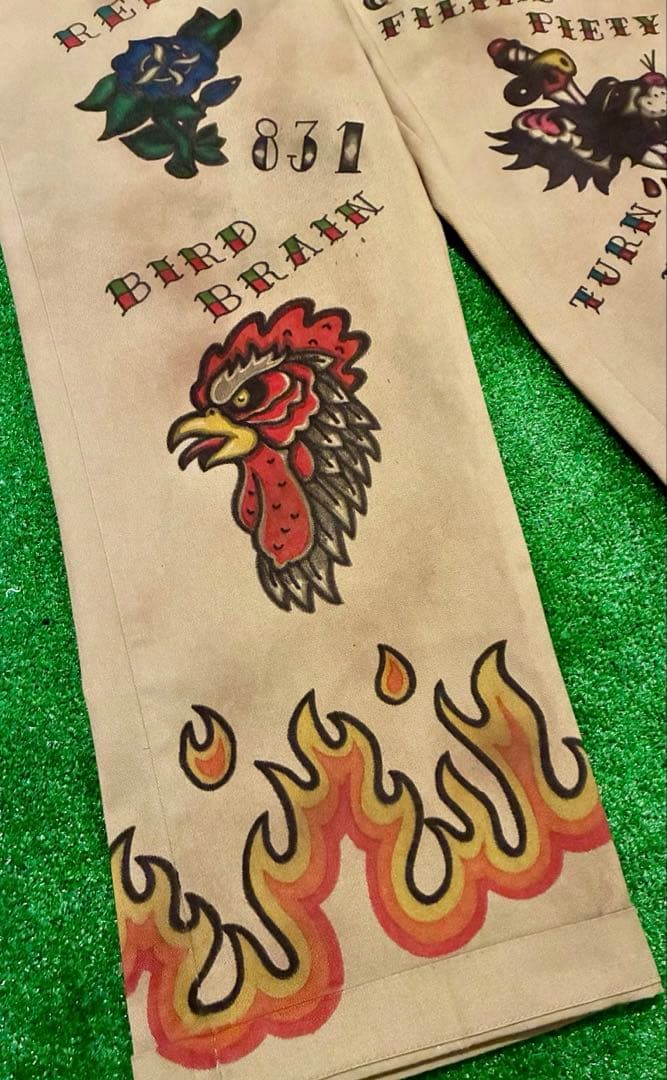 Used チノパン アメトラ タトゥー tattoo メモリアル ハンドペイント