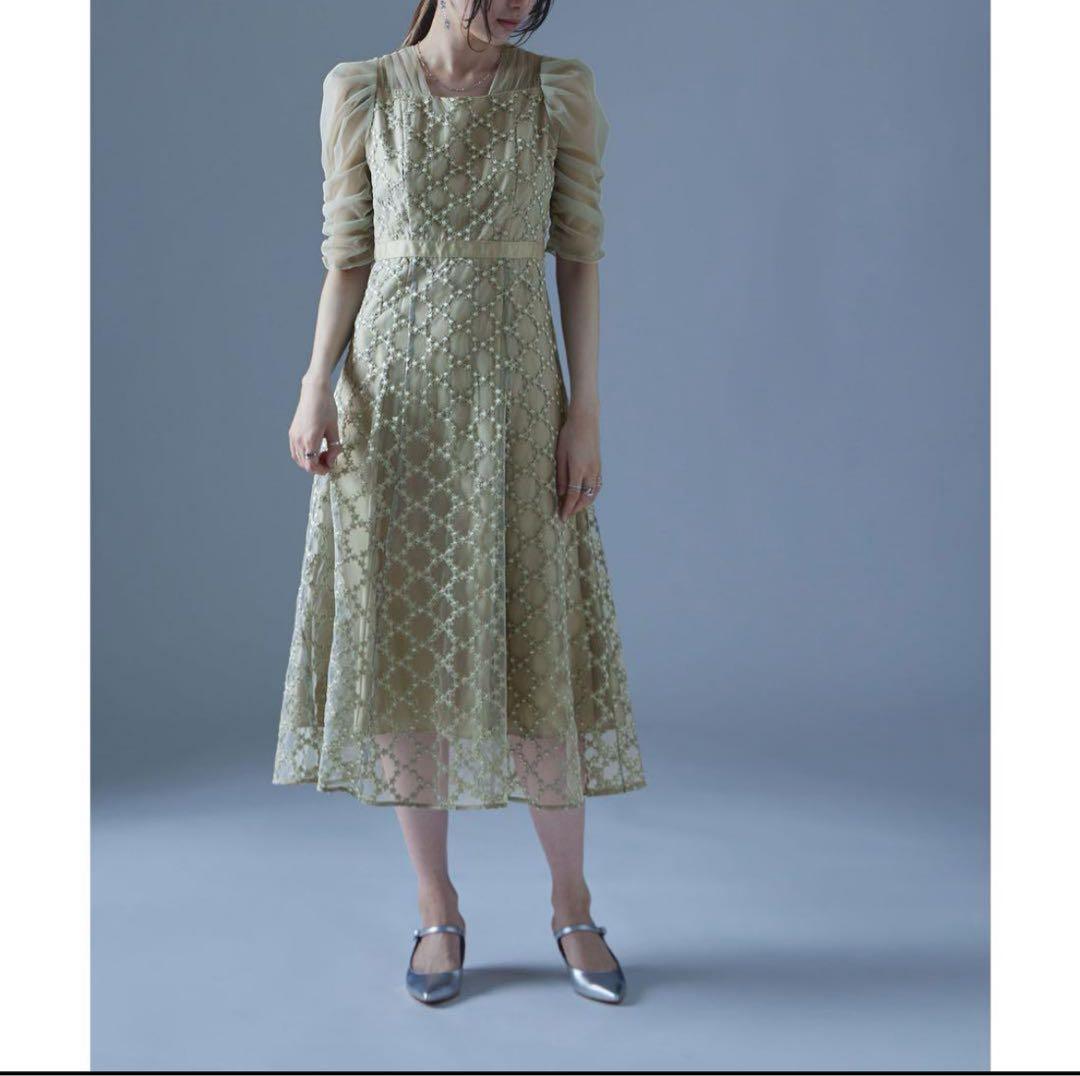 カ★新品タグ付き★ドリードール　フラワーエアリーレースドレス結婚式同窓会お呼ばれ