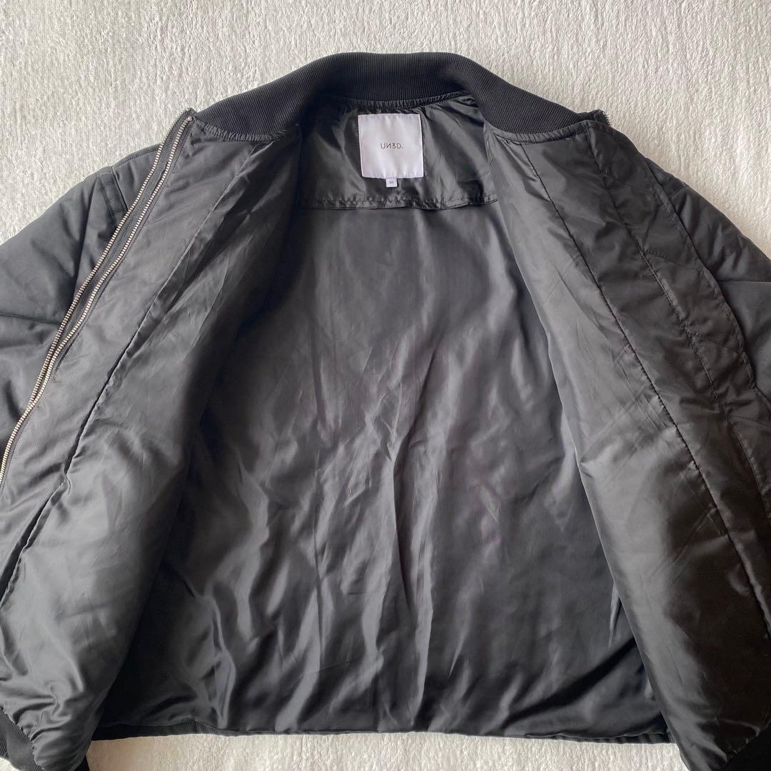【美品】UN3D. アンスリード レイヤードキルティングブルゾン　36 ブラック