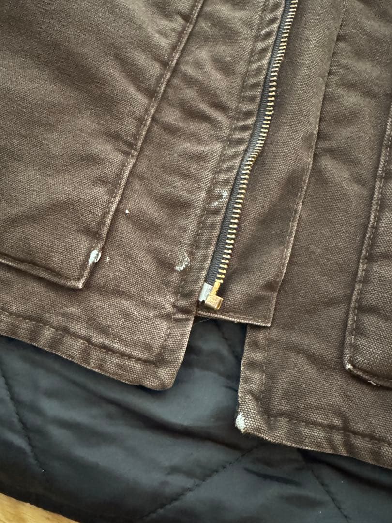 【大人気】良品 カーハート ダックベスト XL ダークブラウン ヴィンテージ