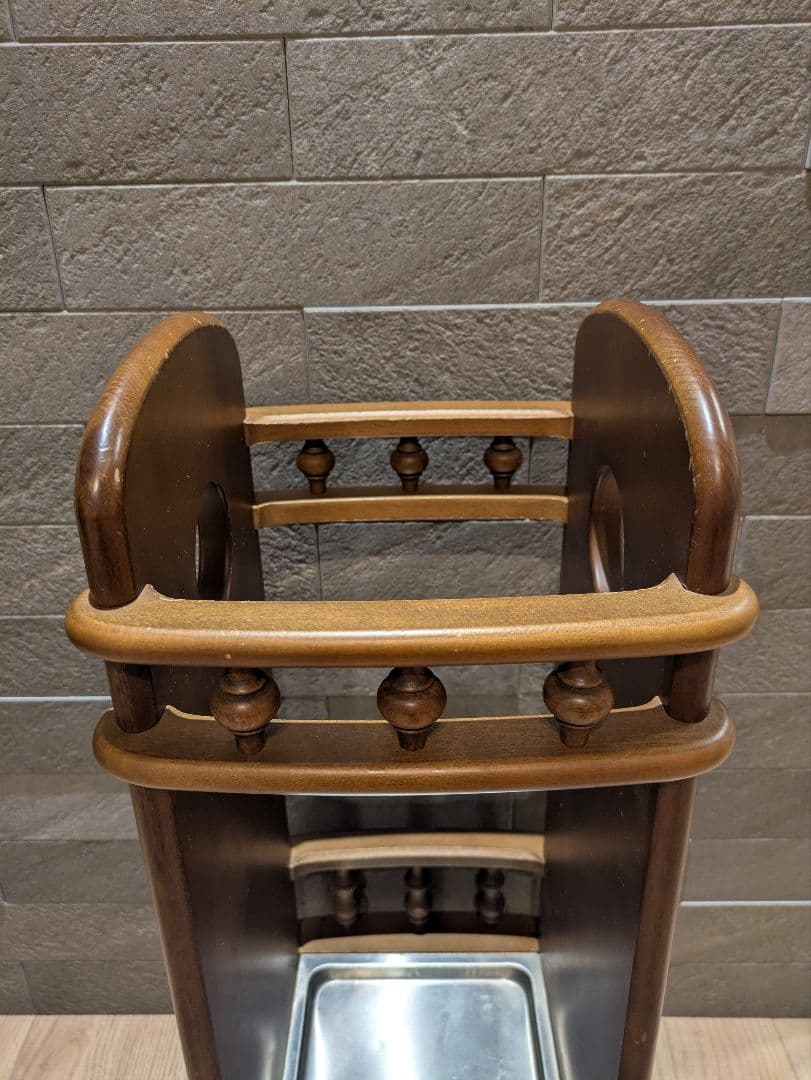 【karimoku 】カリモク 木製アンティーク調 傘立て スピンドルデザイン