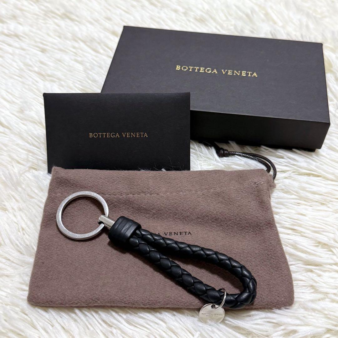 BOTTEGAVENETA ボッテガヴェネタ キーリング 編み込み ブラック 黒