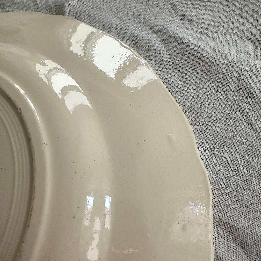 フランスアンティーク サルグミンヌ 花リム 平皿プレート