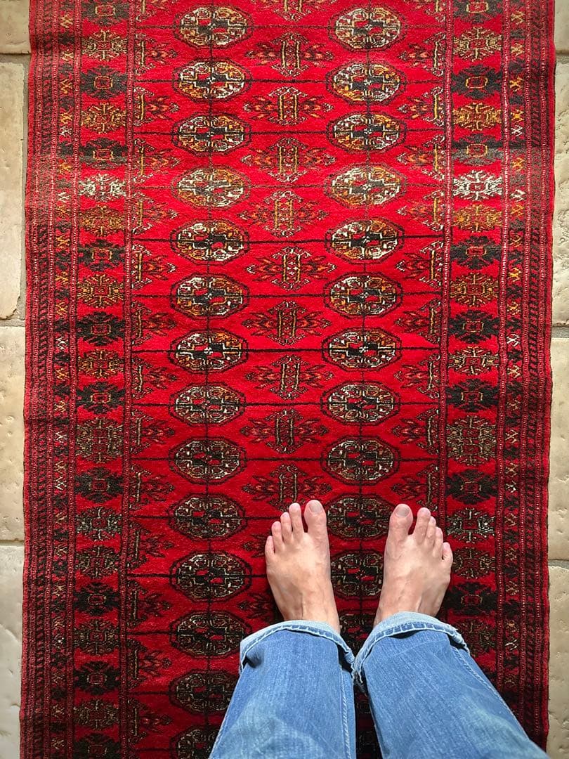 トライバルラグ　ヴィンテージラグ　トルクメン　ランナーサイズ　プリミティブアート